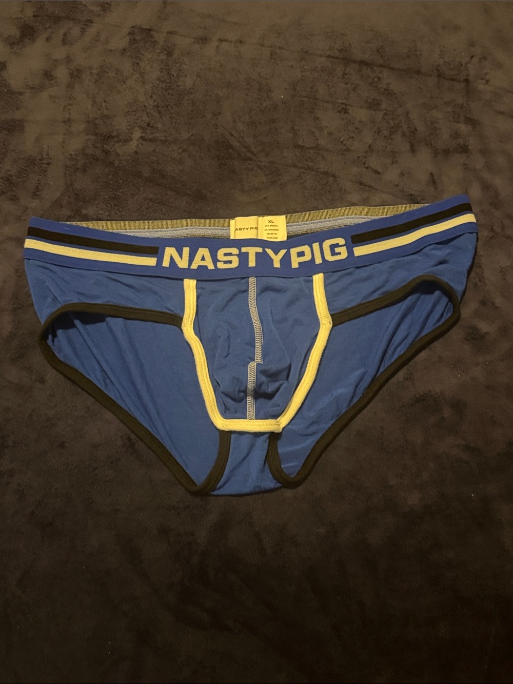 Nasty Pig Blue Briefs with Yellow Accents